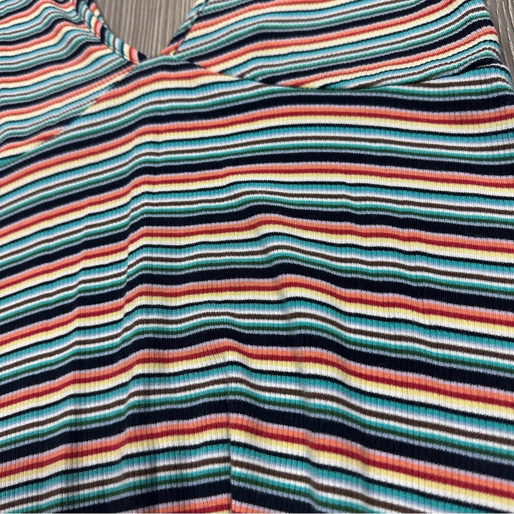 Wild Fable Striped Flutter Sleeve V‎ Neck Mini Dress XS - Picture 2 of 6